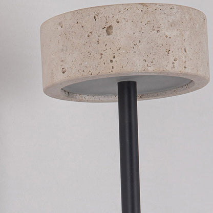 Mid-Century Travertine Solid Wood LED Wall Sconce Lamp