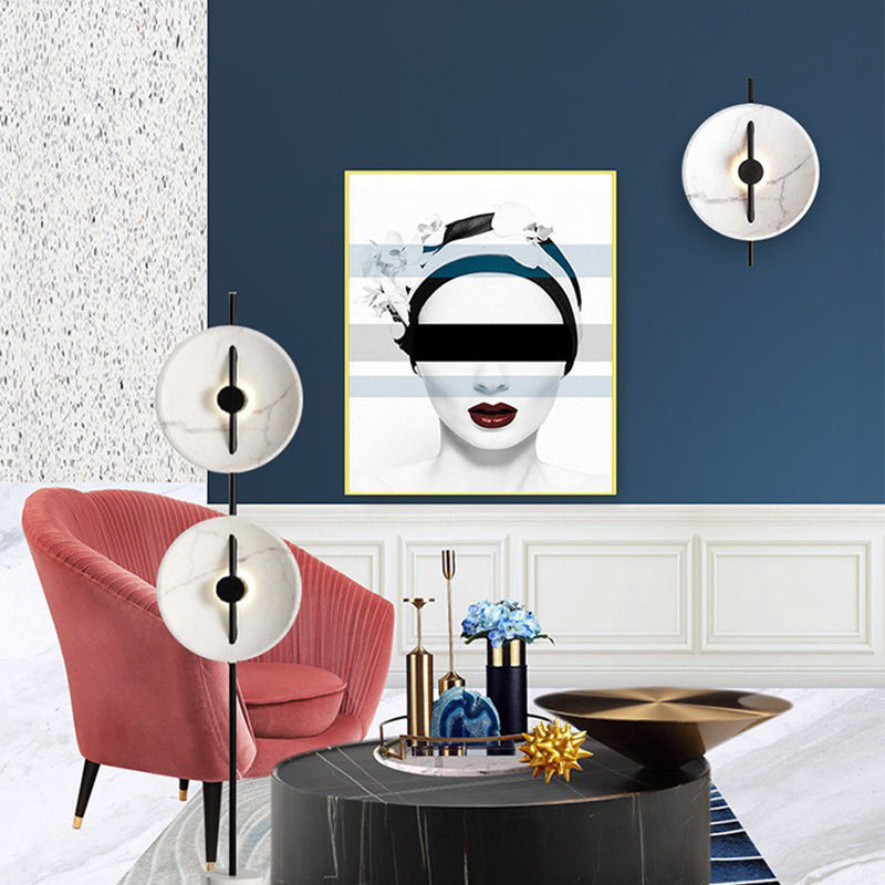 Abstract Design Round Resin Metal LED Wall Sconce Lamp