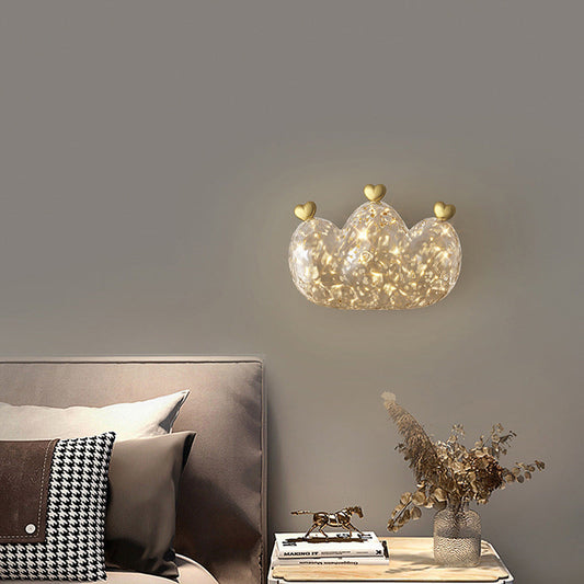 Luxury Cozy Crown Love Copper Resin LED Wall Sconce Lamp