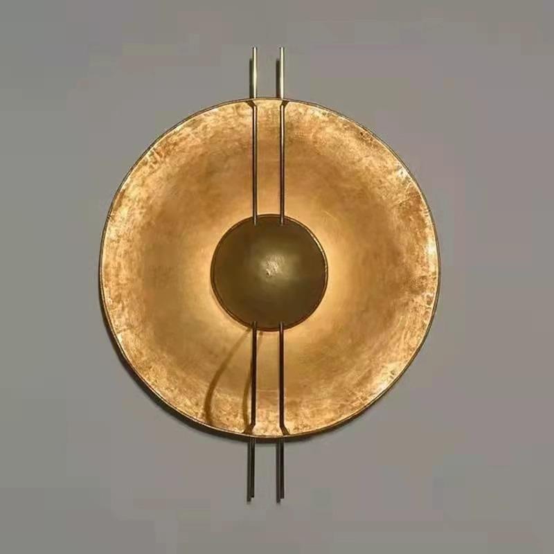 Shabby Chic Round Iron Gold Foil LED Wall Sconce Lamp