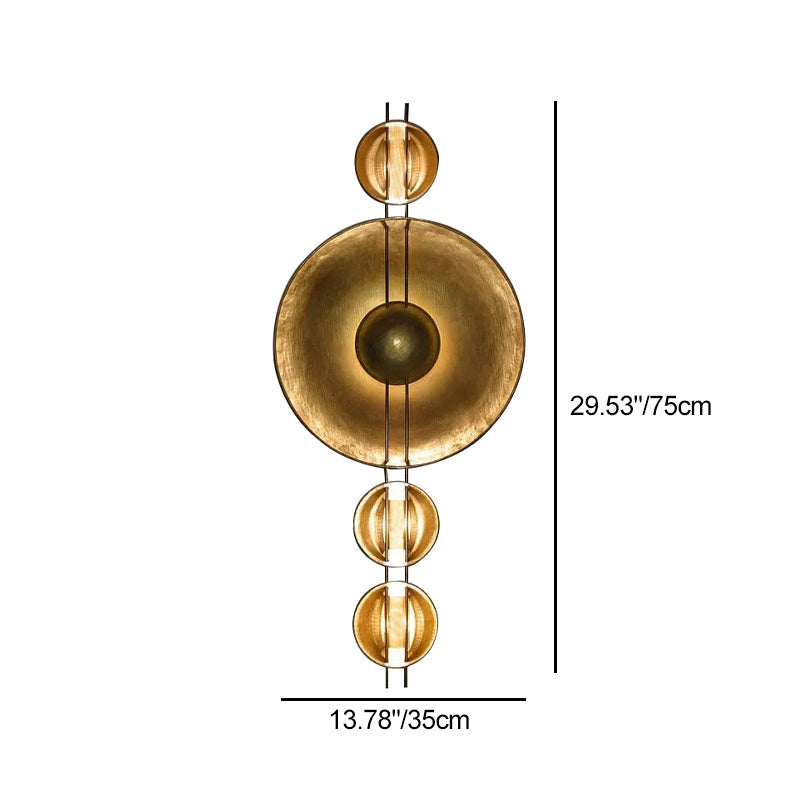 Shabby Chic Round Iron Gold Foil LED Wall Sconce Lamp