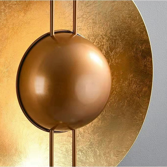 Shabby Chic Round Iron Gold Foil LED Wall Sconce Lamp