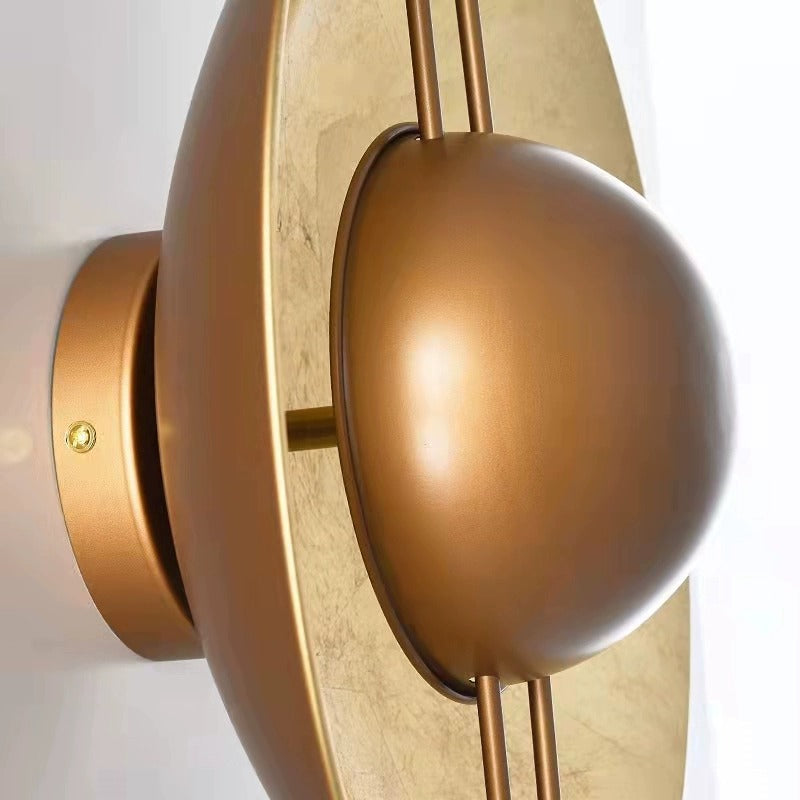 Shabby Chic Round Iron Gold Foil LED Wall Sconce Lamp