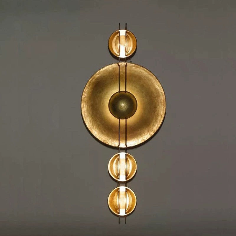 Shabby Chic Round Iron Gold Foil LED Wall Sconce Lamp
