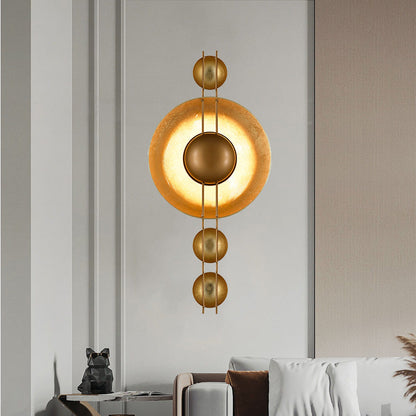 Shabby Chic Round Iron Gold Foil LED Wall Sconce Lamp