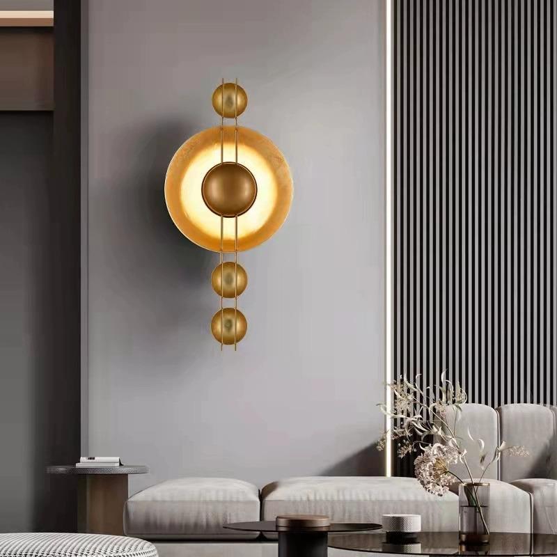 Shabby Chic Round Iron Gold Foil LED Wall Sconce Lamp