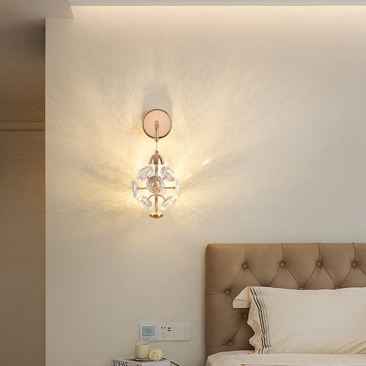 Luxury Elegant Diamond Iron Crystal LED Wall Sconce Lamp