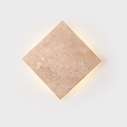 Japanese Square Yellow Travertine LED Wall Sconce Lamp