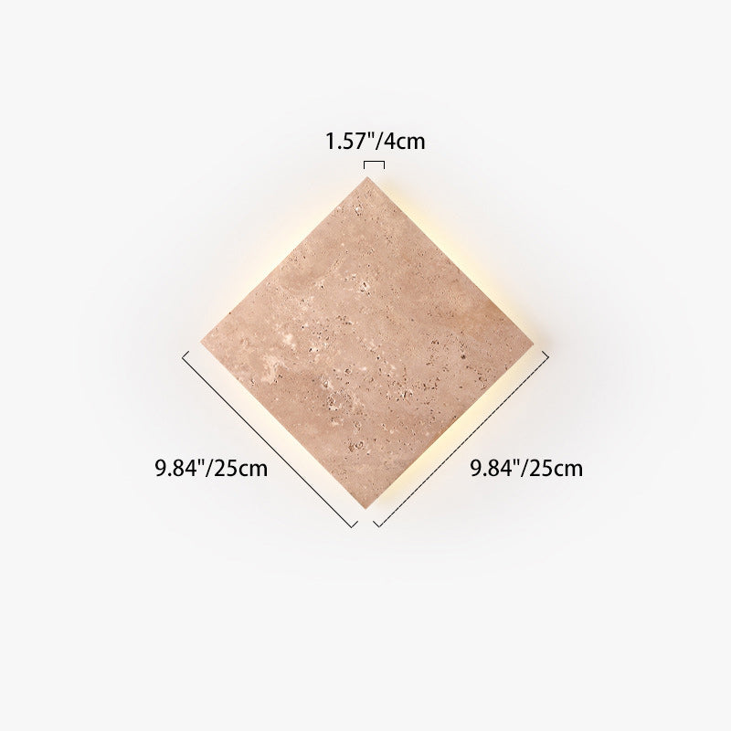 Japanese Square Yellow Travertine LED Wall Sconce Lamp