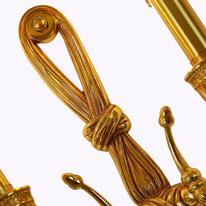 French Candle Design All Brass Wall Sconce Lamp 2-Light