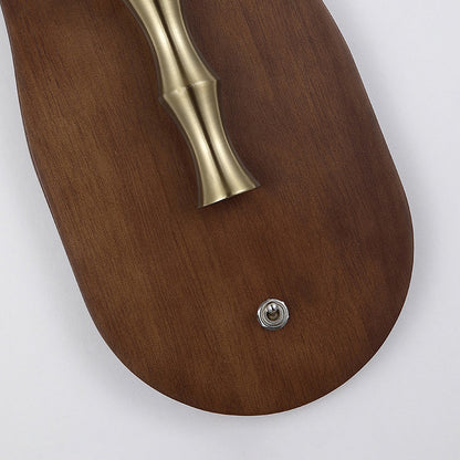Mid-Century Wall Sconce Lamp With Rubberwood Base 1-Light