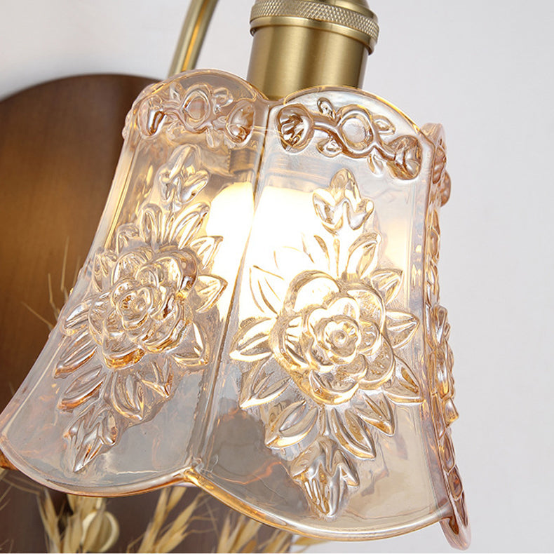 Mid-Century Wall Sconce Lamp With Rubberwood Base 1-Light