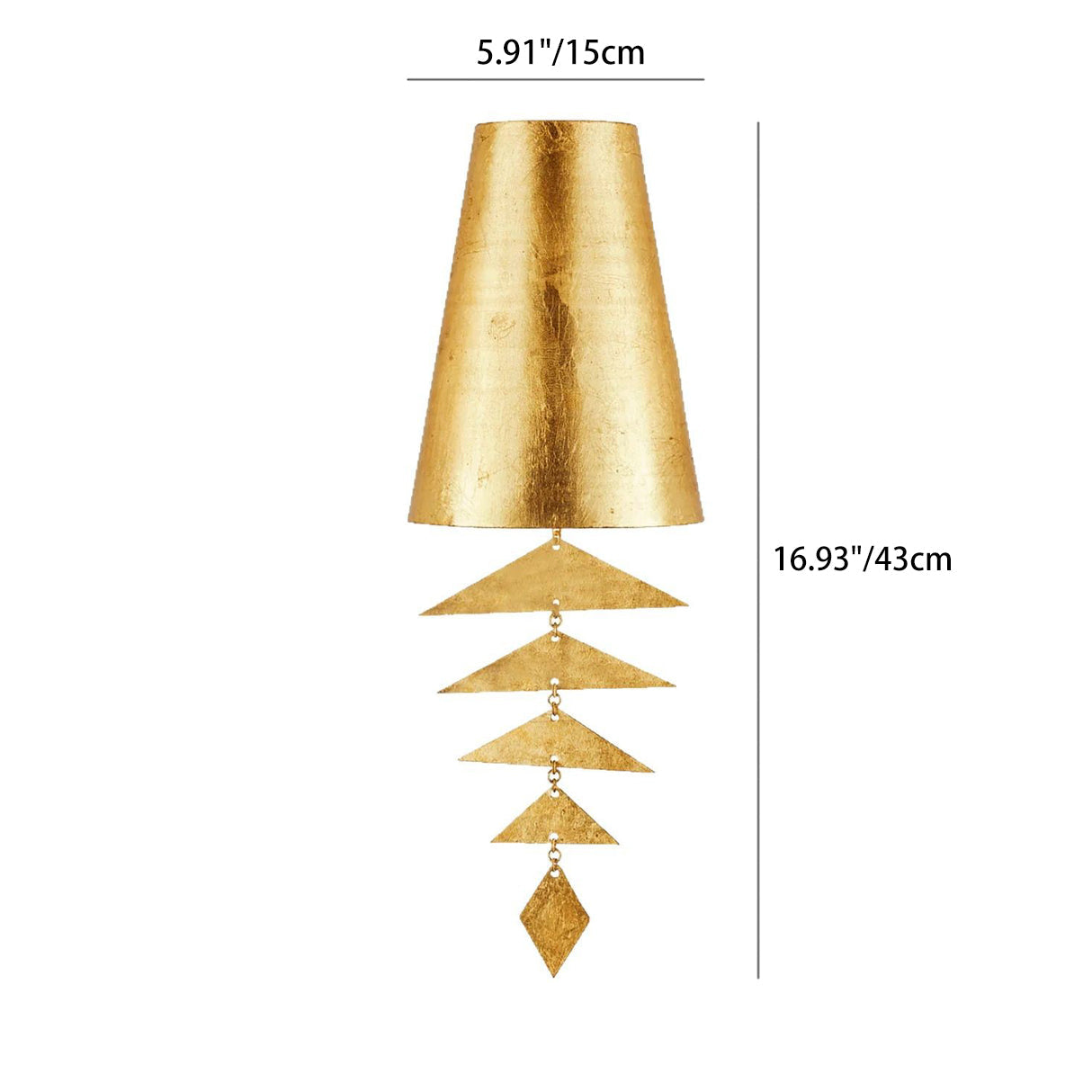 Art Deco Wind Chime-Shaped Iron 1-Light Wall Sconce Lamp