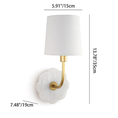 Cylinder Fabric Shade Table Lamp With Brass Base 1-Light