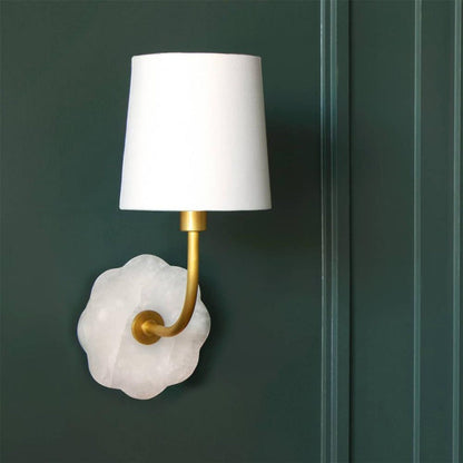 Cylinder Fabric Shade Table Lamp With Brass Base 1-Light