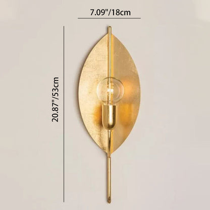 Modern Art Deco Gold Leaf Iron Wall Sconce Lamp 1-Light