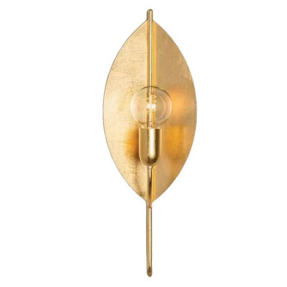 Modern Art Deco Gold Leaf Iron Wall Sconce Lamp 1-Light