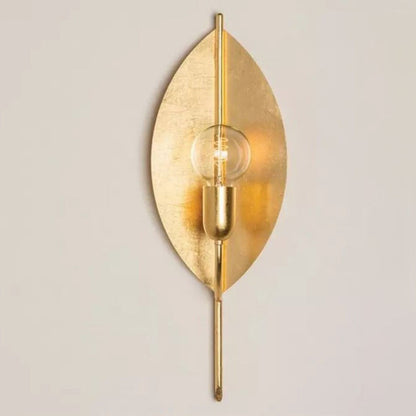 Modern Art Deco Gold Leaf Iron Wall Sconce Lamp 1-Light