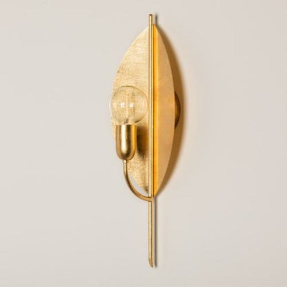 Modern Art Deco Gold Leaf Iron Wall Sconce Lamp 1-Light