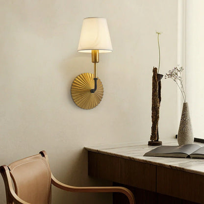 Tapered Shade Wall Sconce Lamp With Metal Base 1-Light