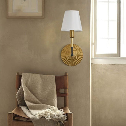 Tapered Shade Wall Sconce Lamp With Metal Base 1-Light