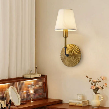Tapered Shade Wall Sconce Lamp With Metal Base 1-Light
