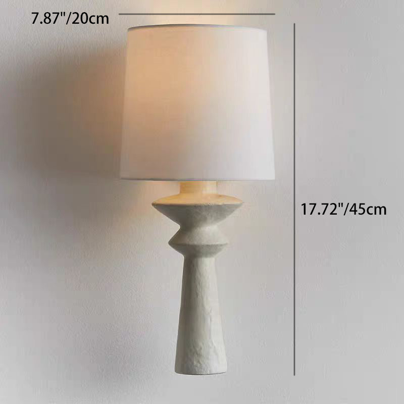 French Fabric Shade Wall Sconce Lamp With Iron Arm 1-Light