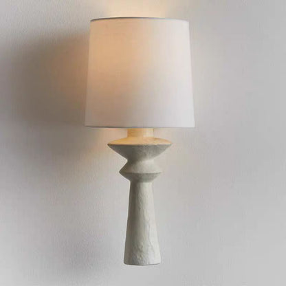 French Fabric Shade Wall Sconce Lamp With Iron Arm 1-Light