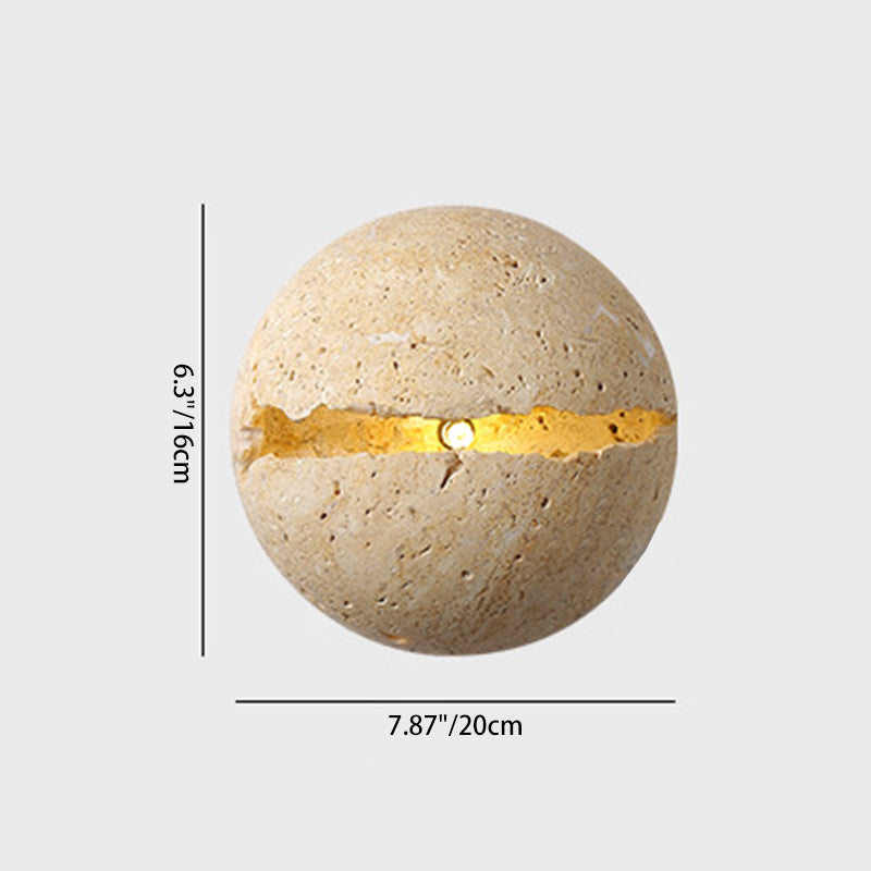 Japanese Yellow Travertine 1-Light Wall Sconce Lamp