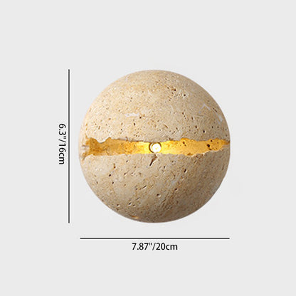 Japanese Yellow Travertine 1-Light Wall Sconce Lamp