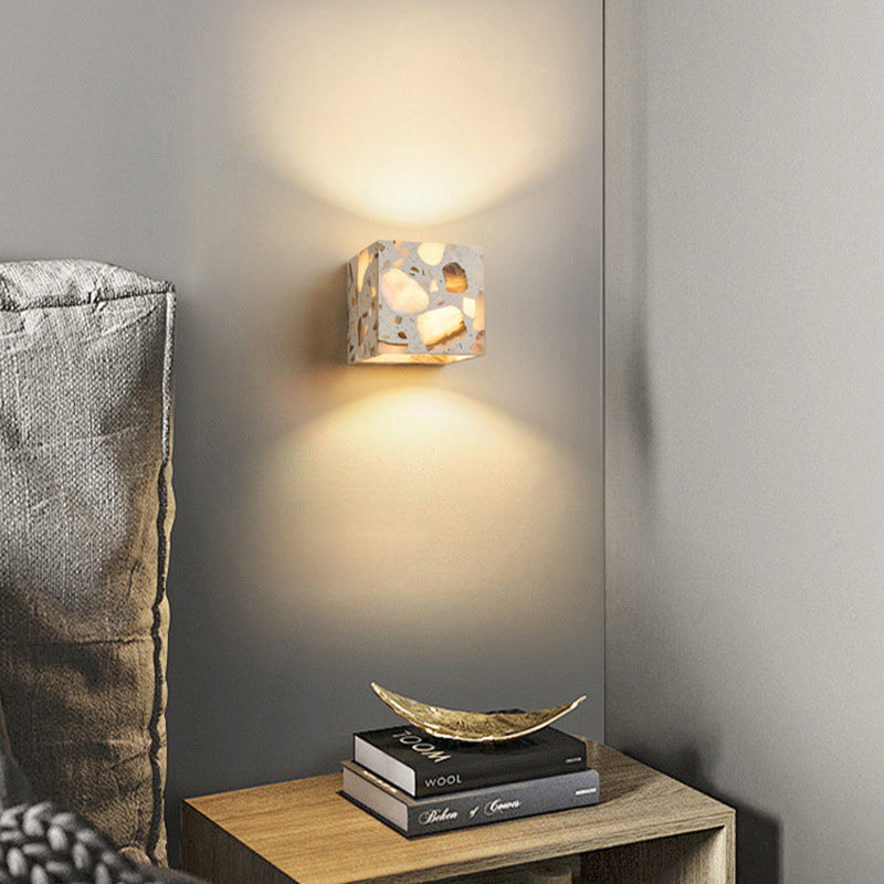 Scandinavian Square Translucent Stone LED Wall Sconce Lamp