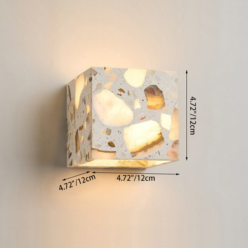 Scandinavian Square Translucent Stone LED Wall Sconce Lamp