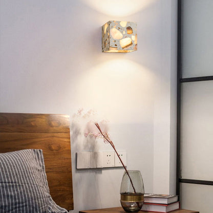 Scandinavian Square Translucent Stone LED Wall Sconce Lamp
