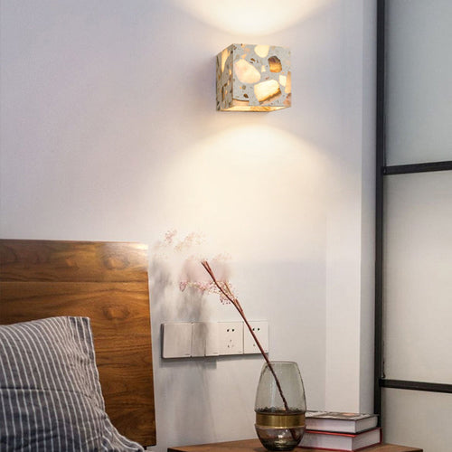 Scandinavian Square Translucent Stone LED Wall Sconce Lamp