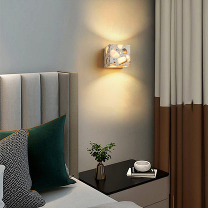 Scandinavian Square Translucent Stone LED Wall Sconce Lamp