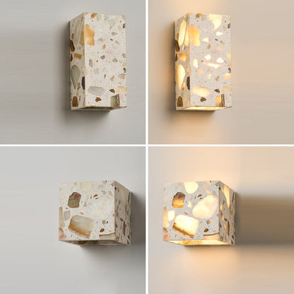 Scandinavian Square Translucent Stone LED Wall Sconce Lamp