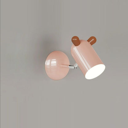 Kids Cute Cylinder Shade Iron Acrylic LED Wall Sconce Lamp