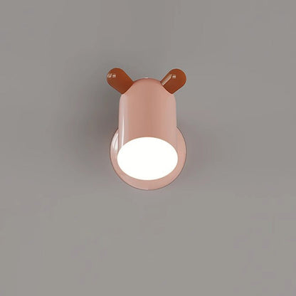 Kids Cute Cylinder Shade Iron Acrylic LED Wall Sconce Lamp