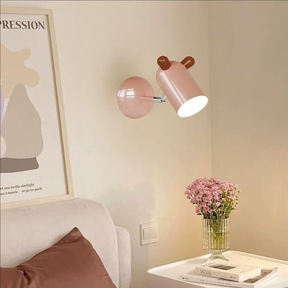 Kids Cute Cylinder Shade Iron Acrylic LED Wall Sconce Lamp
