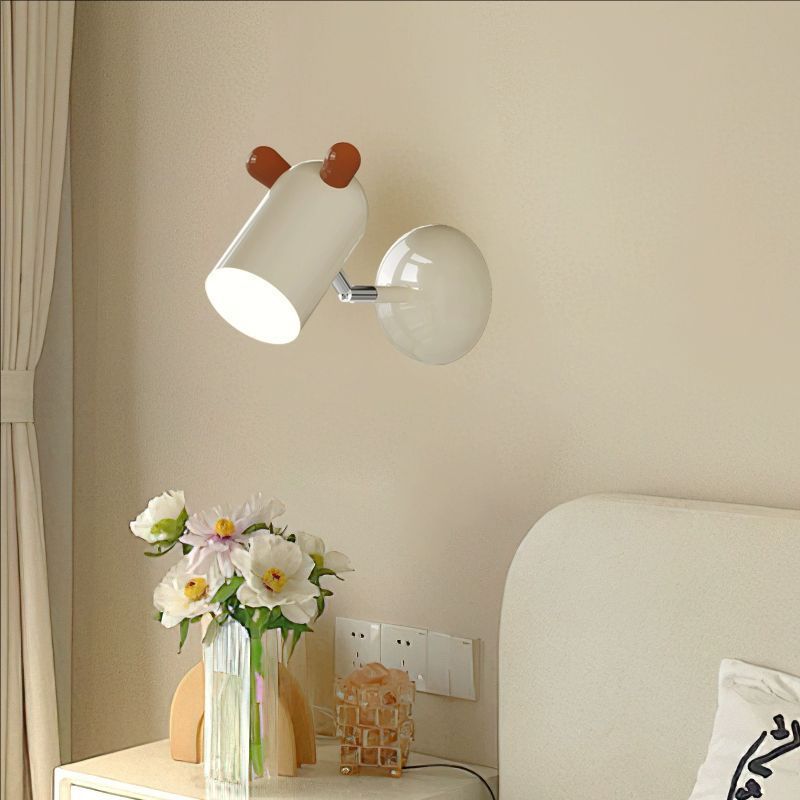 Kids Cute Cylinder Shade Iron Acrylic LED Wall Sconce Lamp