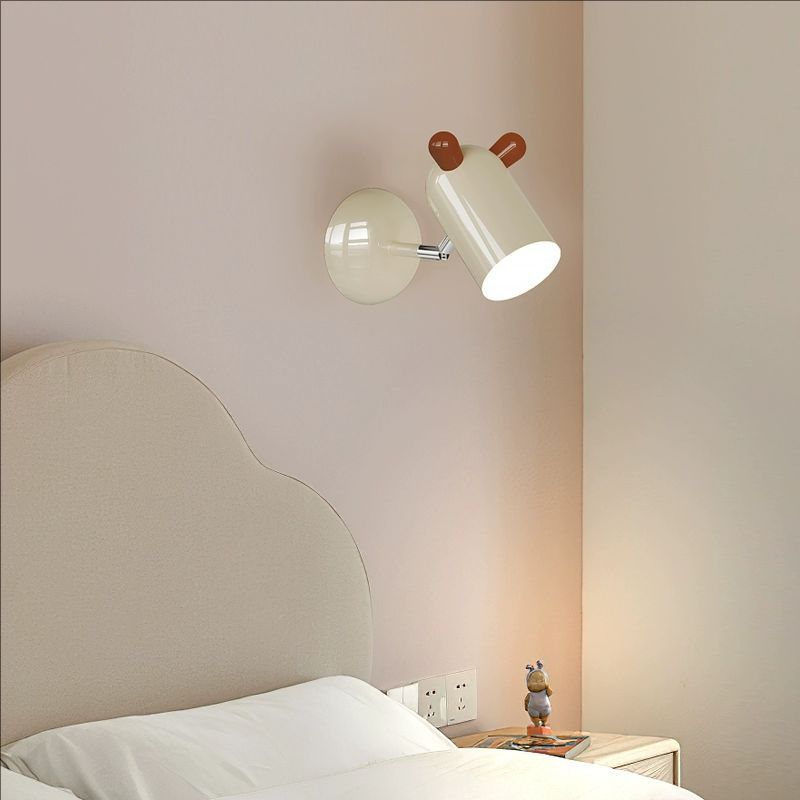 Kids Cute Cylinder Shade Iron Acrylic LED Wall Sconce Lamp