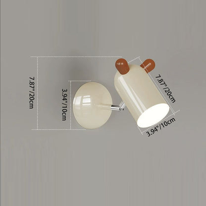 Kids Cute Cylinder Shade Iron Acrylic LED Wall Sconce Lamp