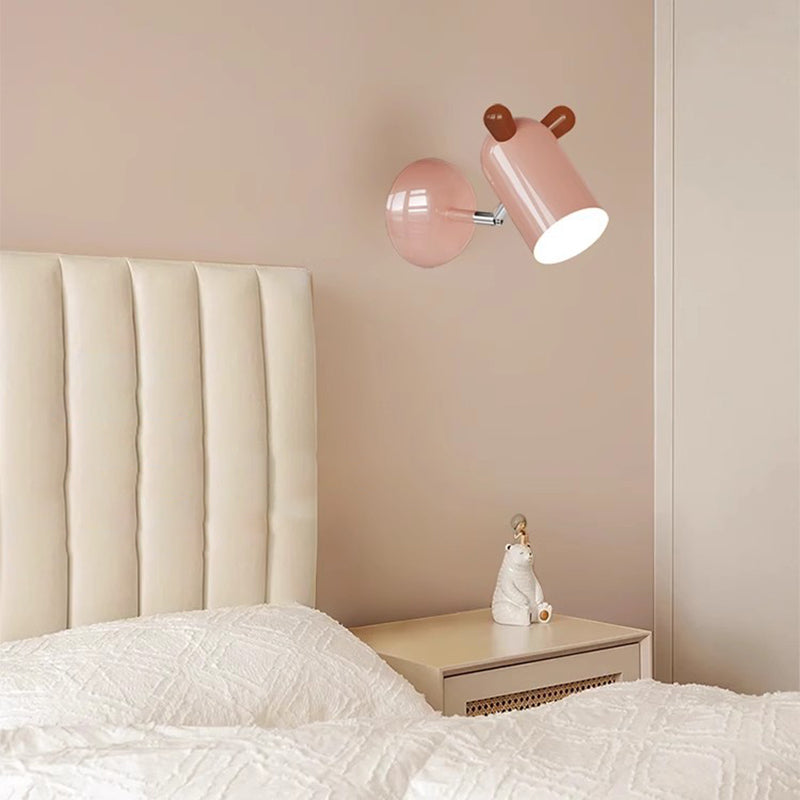 Kids Cute Cylinder Shade Iron Acrylic LED Wall Sconce Lamp