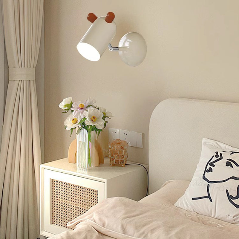 Kids Cute Cylinder Shade Iron Acrylic LED Wall Sconce Lamp