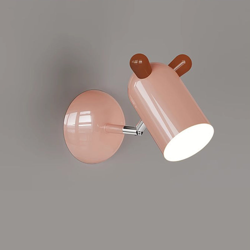 Kids Cute Cylinder Shade Iron Acrylic LED Wall Sconce Lamp