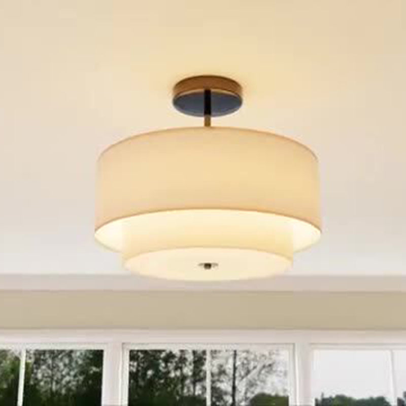 Modern Linen Iron Ceiling Light