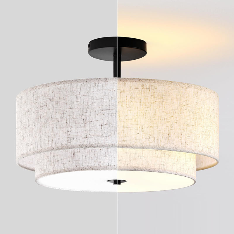 Modern Linen Iron Ceiling Light