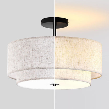 Modern Linen Iron Ceiling Light