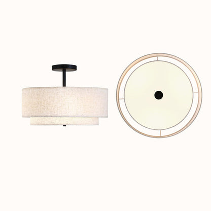 Modern Linen Iron Ceiling Light