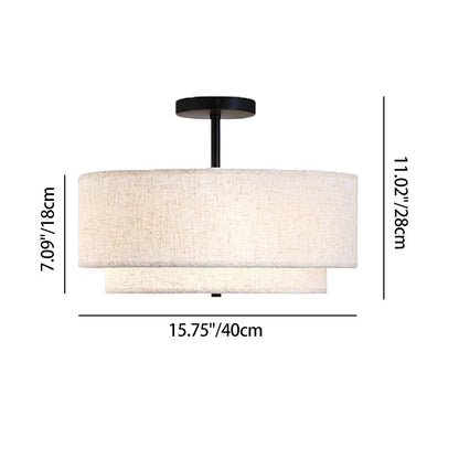 Modern Linen Iron Ceiling Light